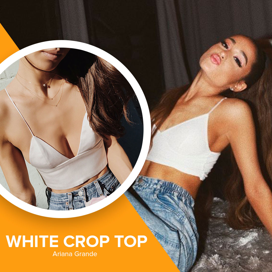 Ariana Grande White Crop Free Worldwide